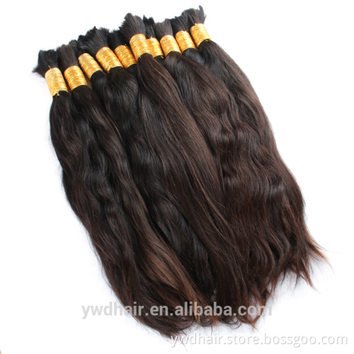 10-40in Grade 8A 100% Human Hair Bulk Full Cuticle intact Brazilian Malaysia Peruvian Indian Russian Natural Ponytail Bulk Hair